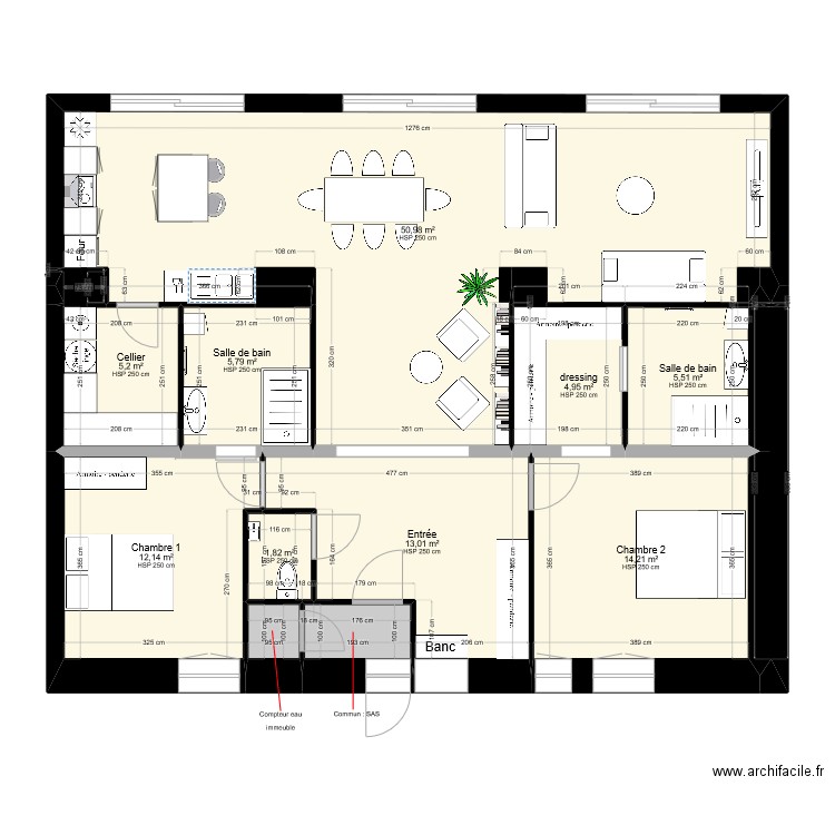 Projet Haberbusch. Plan de 0 pièce et 0 m2