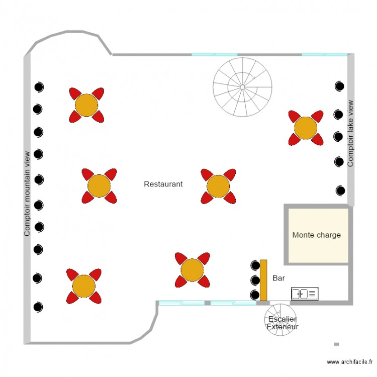 quatrieme etage mirador hotel. Plan de 1 pièce et 6 m2