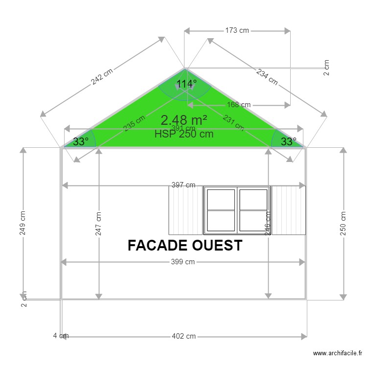 FACADE  SUD . Plan de 0 pièce et 0 m2