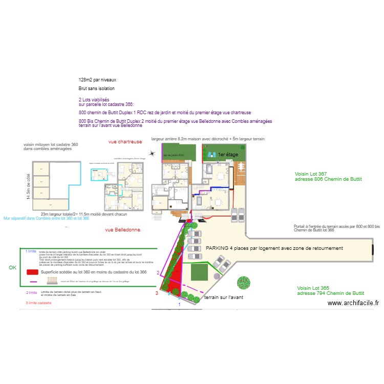 MAISON st ismier PLANS travaux 26 mars 2019 ok à valider bornage. Plan de 0 pièce et 0 m2