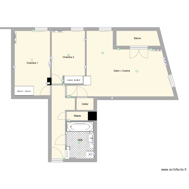 Chambres + entrée. Plan de 0 pièce et 0 m2