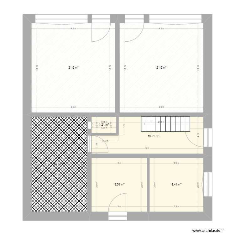 Grass. Plan de 21 pièces et 263 m2