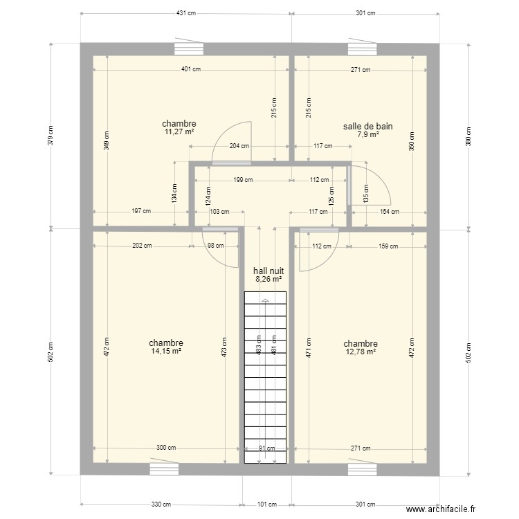 Plan maison promo ET 1 2F et garage. Plan de 5 pièces et 54 m2