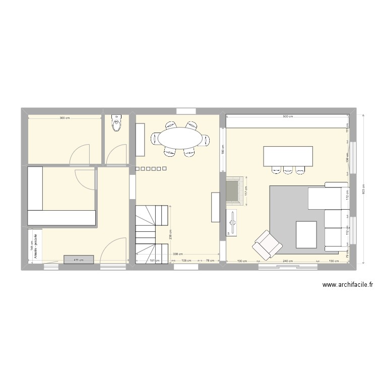 Jessie and Felix 1. Plan de 6 pièces et 74 m2