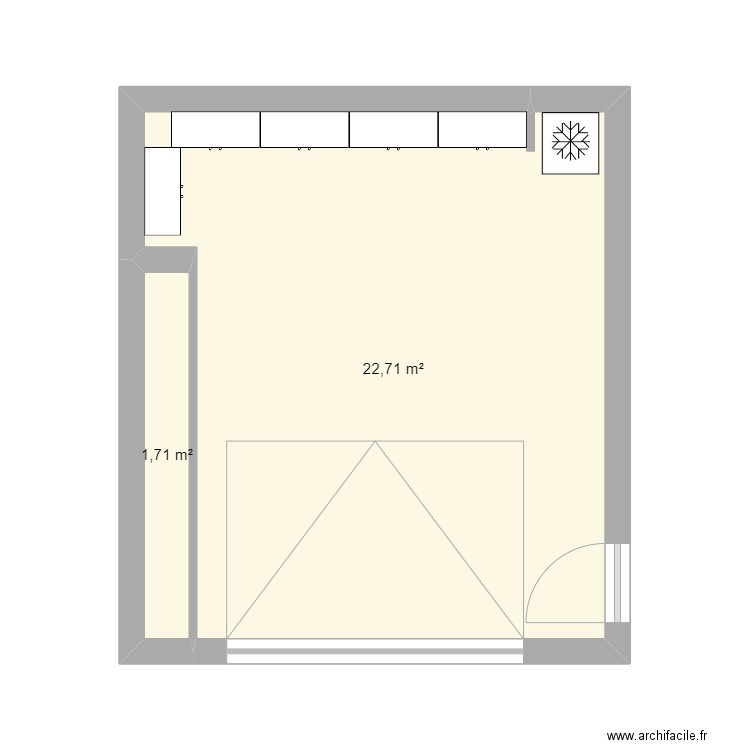 garage. Plan de 2 pièces et 24 m2