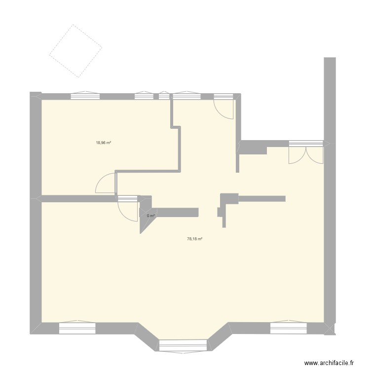 Pabro. Plan de 3 pièces et 97 m2