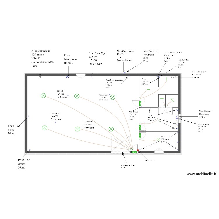 Plan électrique SCI Ridel. Plan de 0 pièce et 0 m2