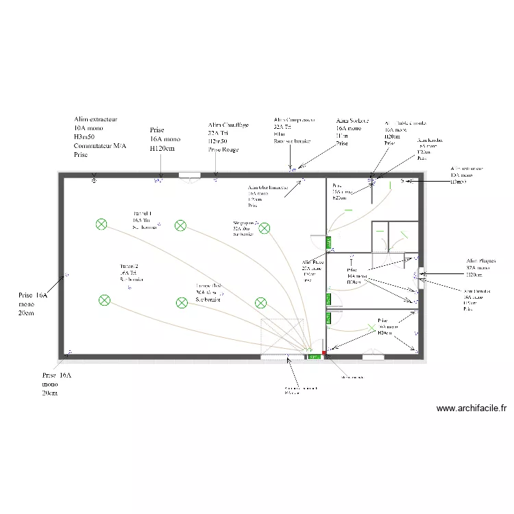 Plan &eacute;lectrique SCI Ridel. Plan de 