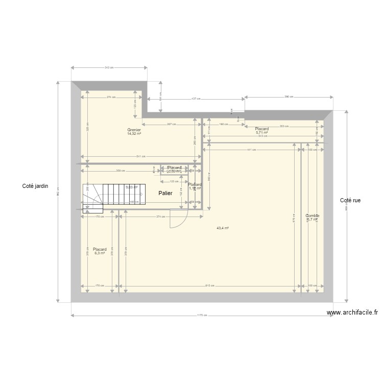 Etage. Plan de 0 pièce et 0 m2