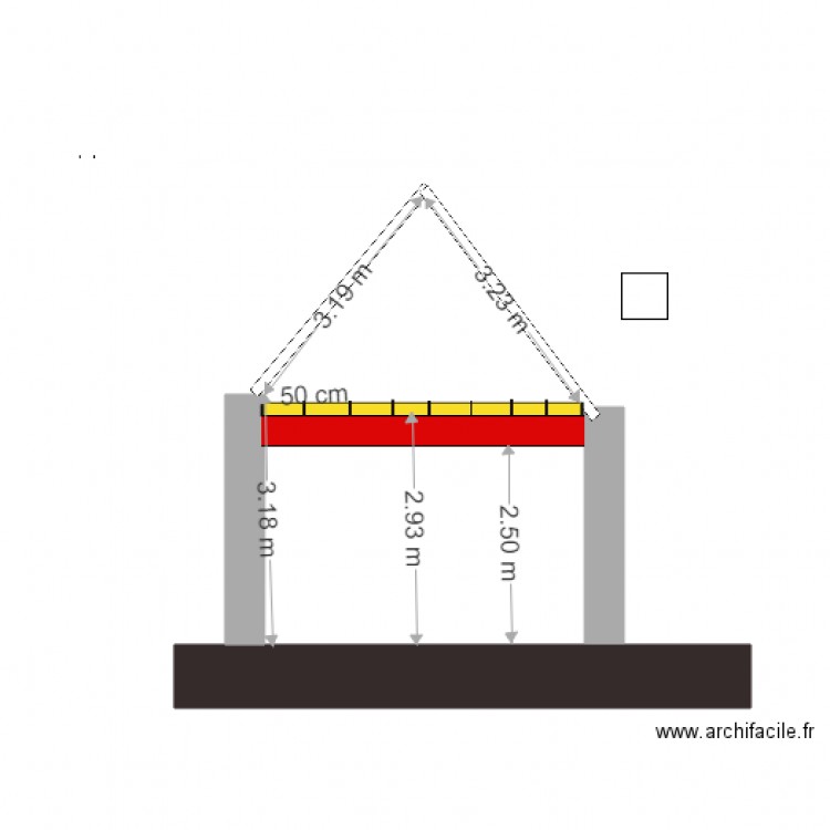 plan coupe au niveau sortie vers jardin option 1 . Plan de 0 pièce et 0 m2