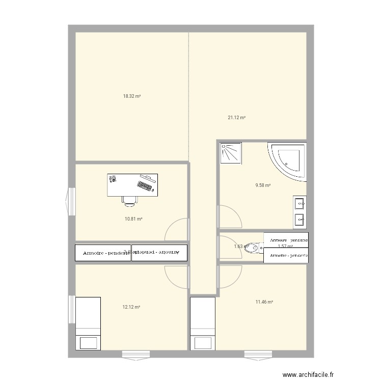 Plan étage grange. Plan de 0 pièce et 0 m2