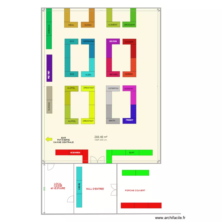 Salle polyvalente  PUCES. Plan de 