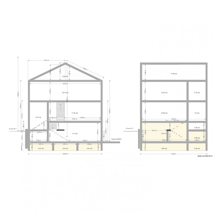 Plan de coupe O. Plan de 0 pièce et 0 m2