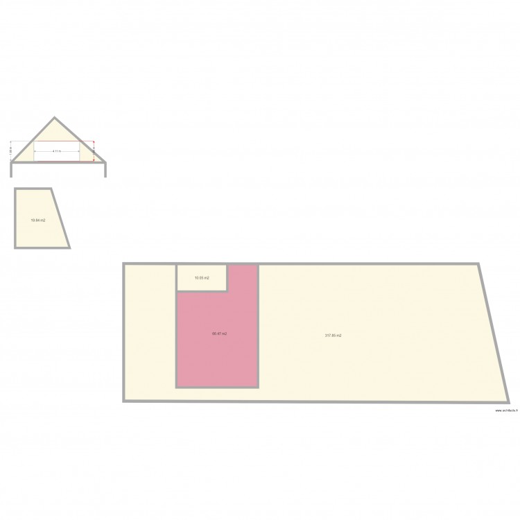 comble et terrasse. Plan de 0 pièce et 0 m2