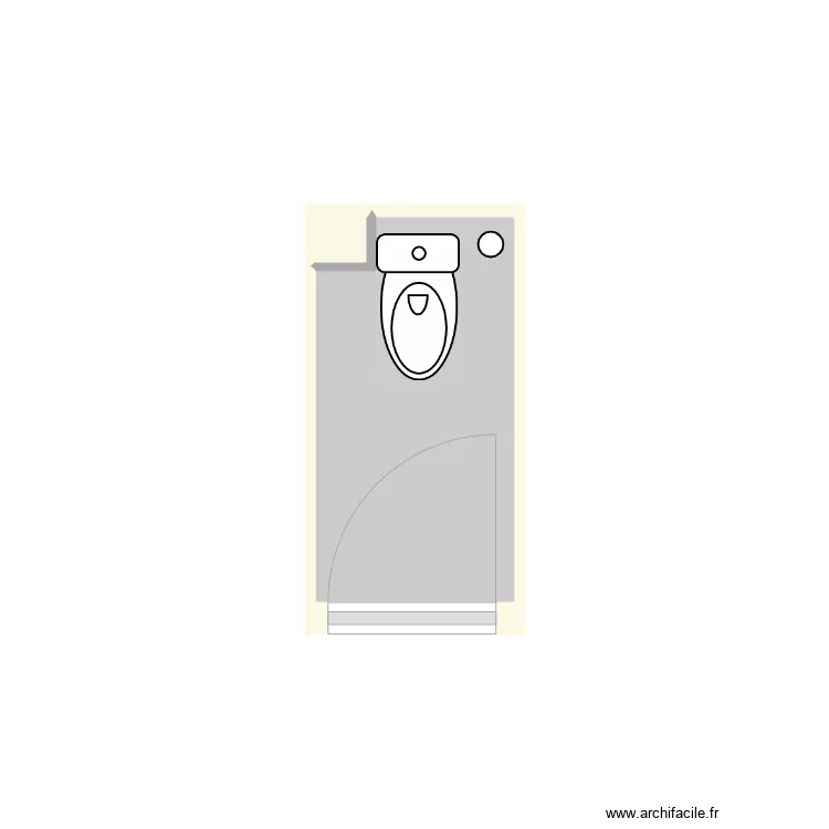 WC chez Cecile. Plan de 