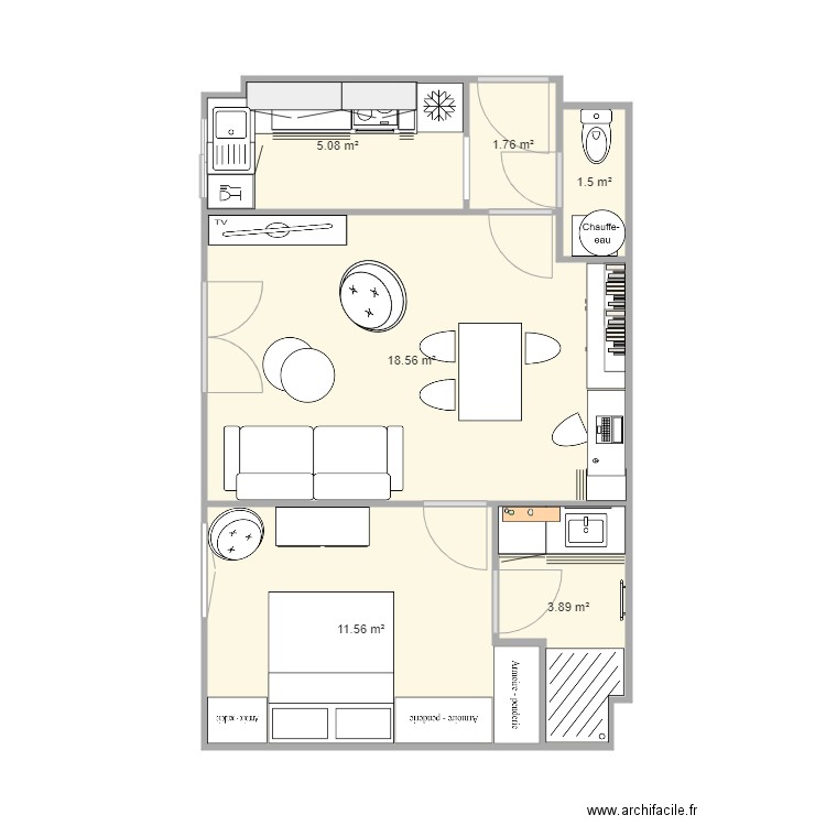appart 42m2. Plan de 0 pièce et 0 m2