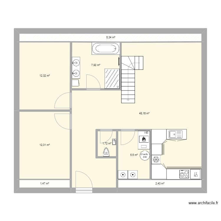 A-frame House 2. Plan de 9 pièces et 97 m2