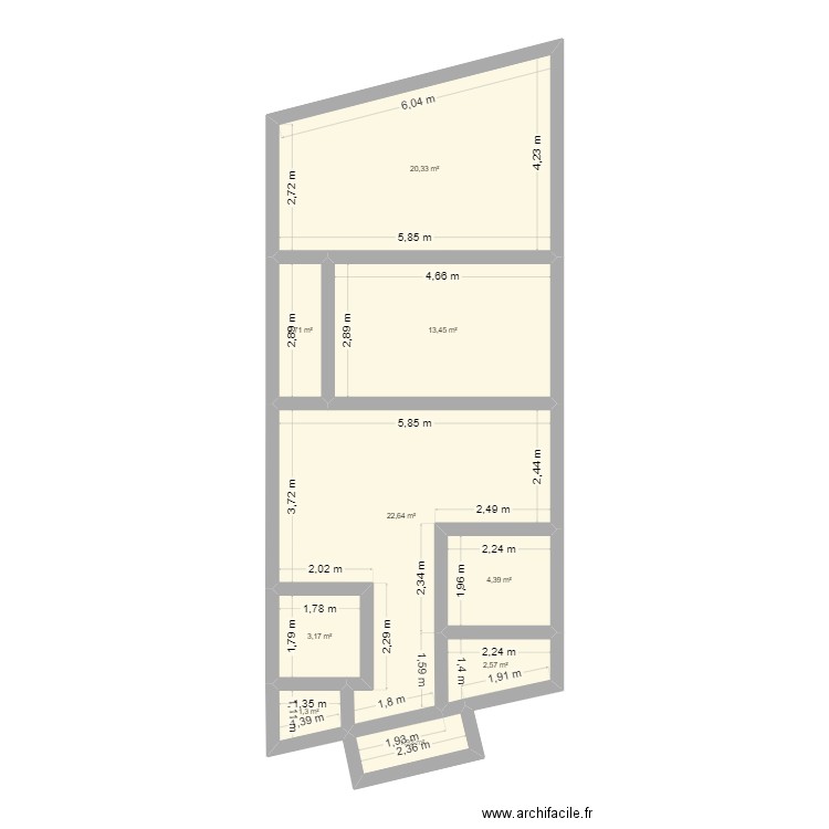 appartement chaville. Plan de 9 pièces et 72 m2