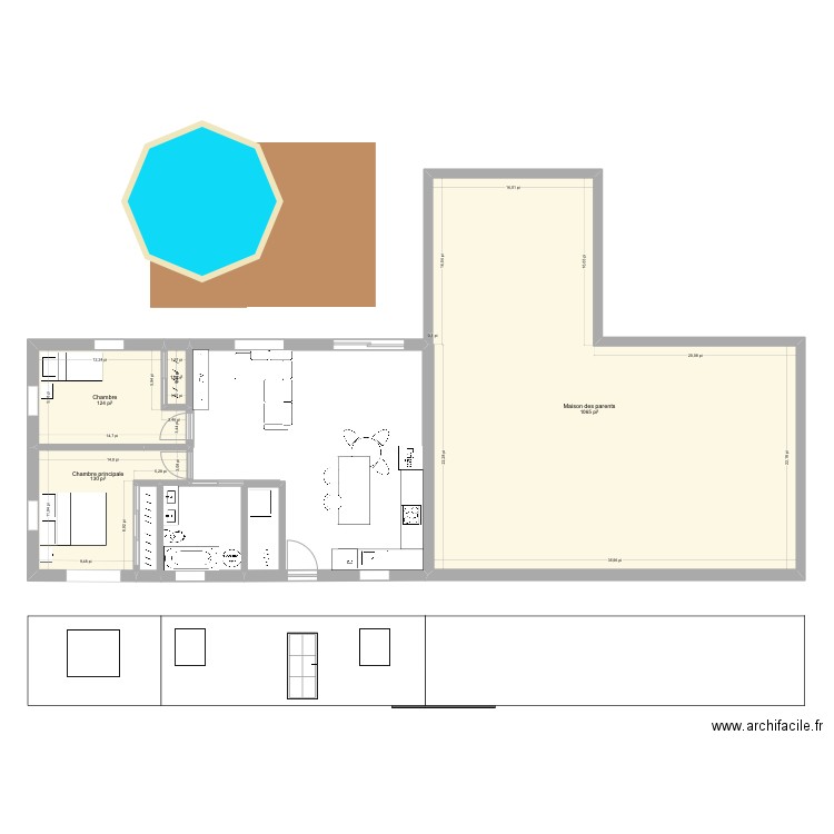 agrandissement maison-bi. Plan de 0 pièce et 0 m2