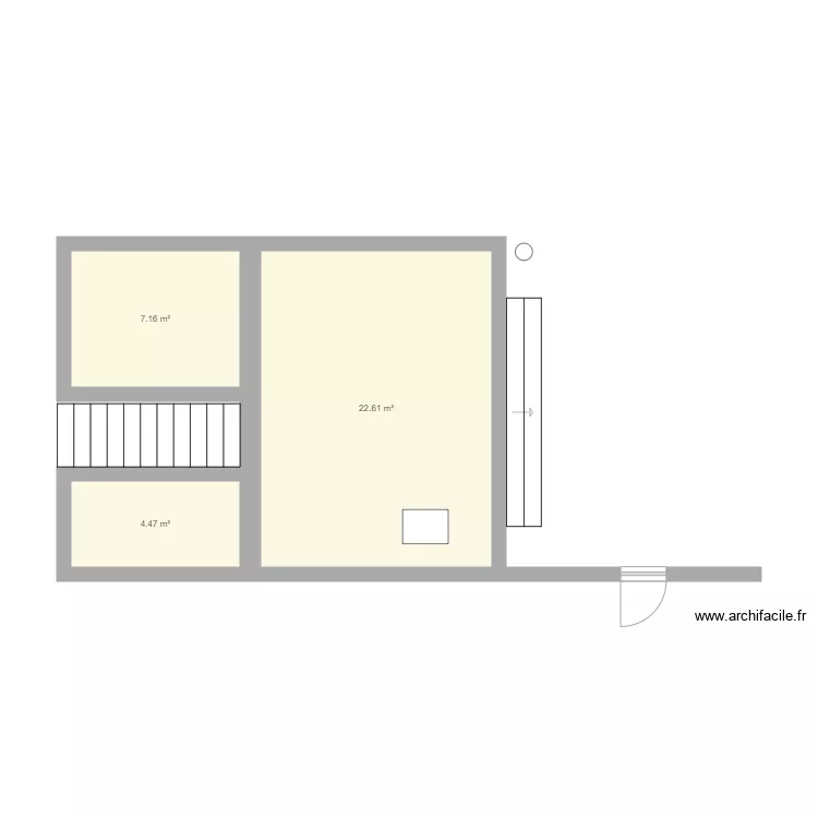 Terrasse facade. Plan de 