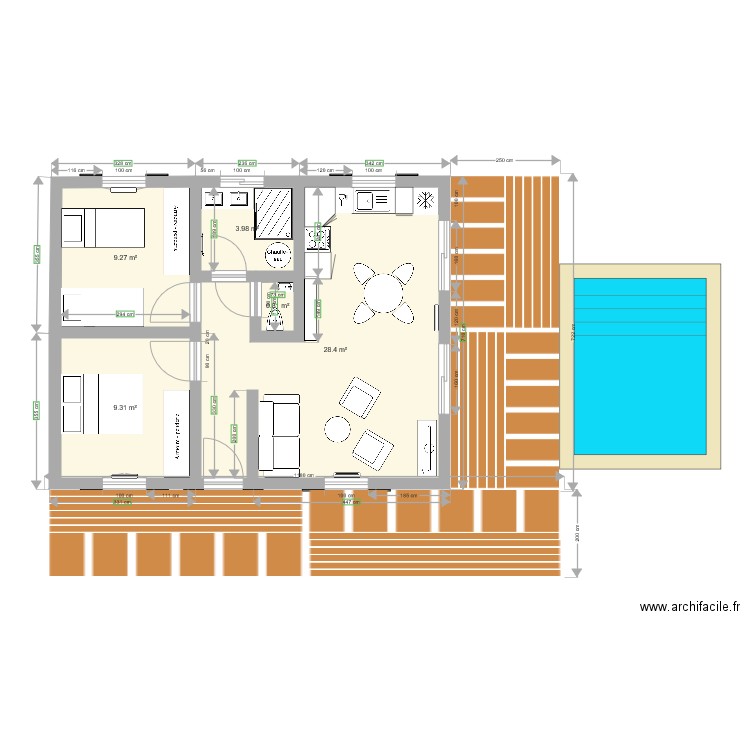 Projet bungalow. Plan de 0 pièce et 0 m2