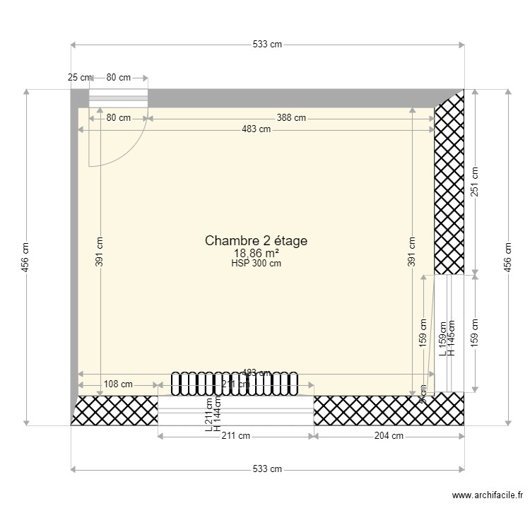 Chambre 2 étage. Plan de 0 pièce et 0 m2