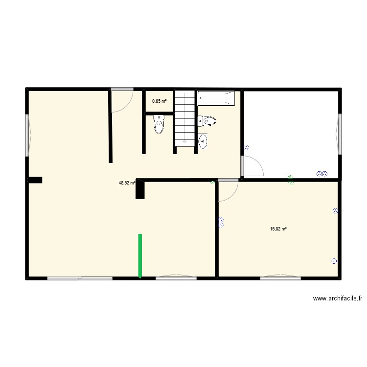 CASA VILLER. Plan de 3 pièces et 65 m2