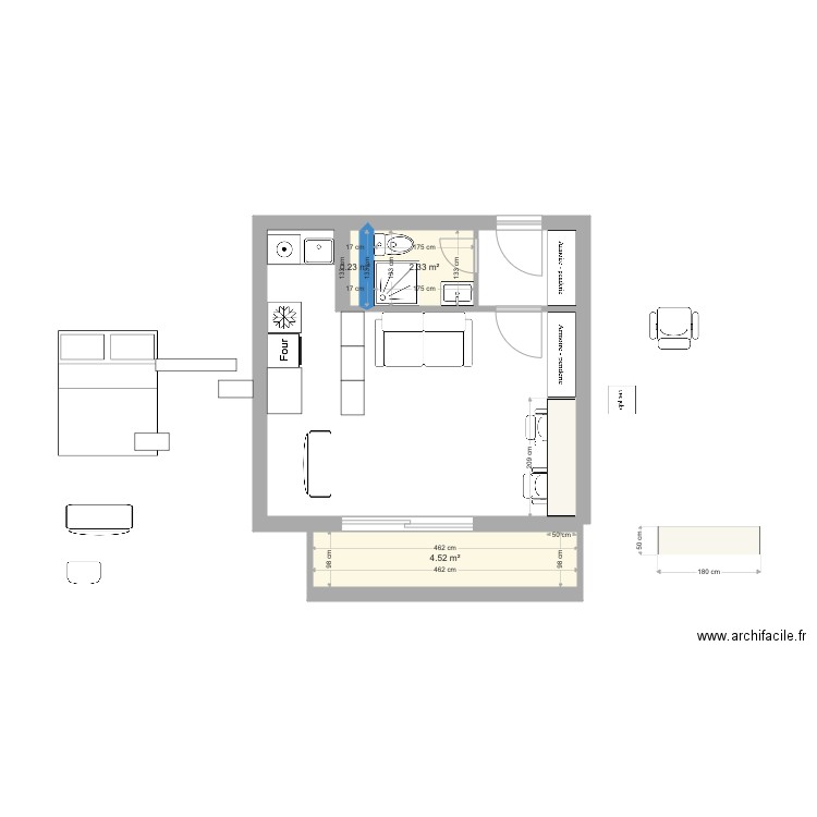 STUDIO. Plan de 0 pièce et 0 m2