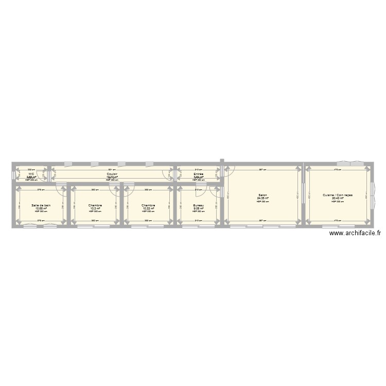 Plan villa 2 ch et bureau. Plan de 0 pièce et 0 m2