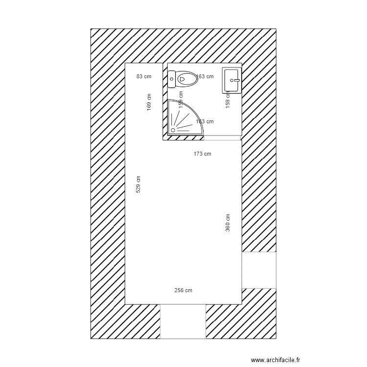 Seb 1. Plan de 2 pièces et 13 m2