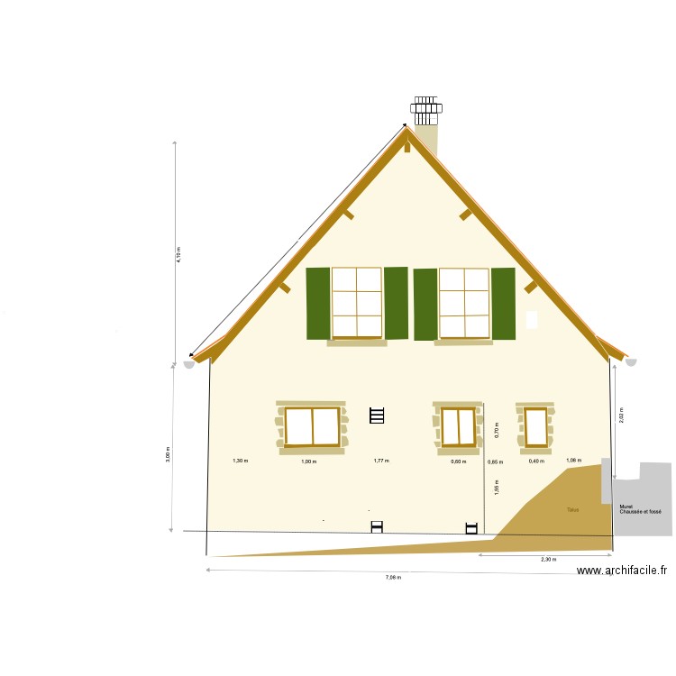 Meaulne Pignon Sud. Plan de 0 pièce et 0 m2