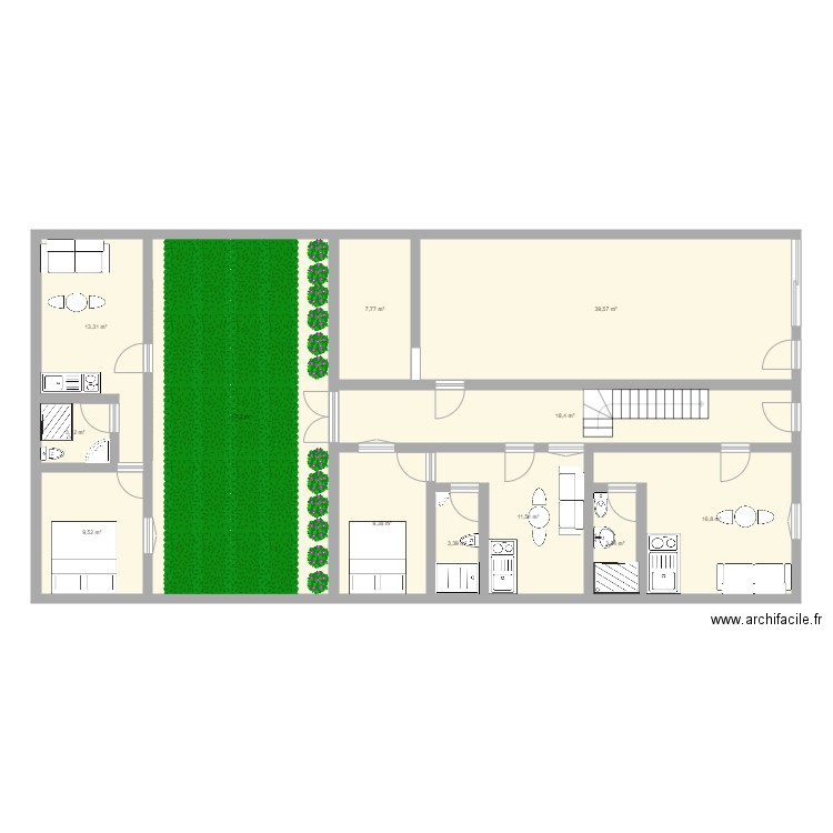 plan immeuble maub. Plan de 12 pièces et 183 m2