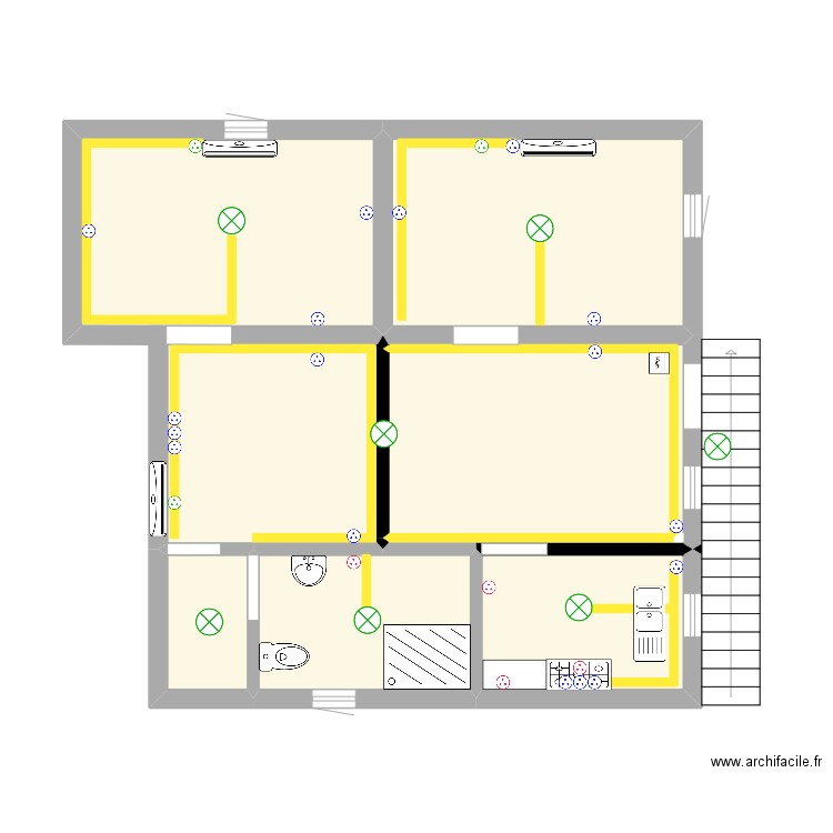 maman BRK. Plan de 8 pièces et 51 m2