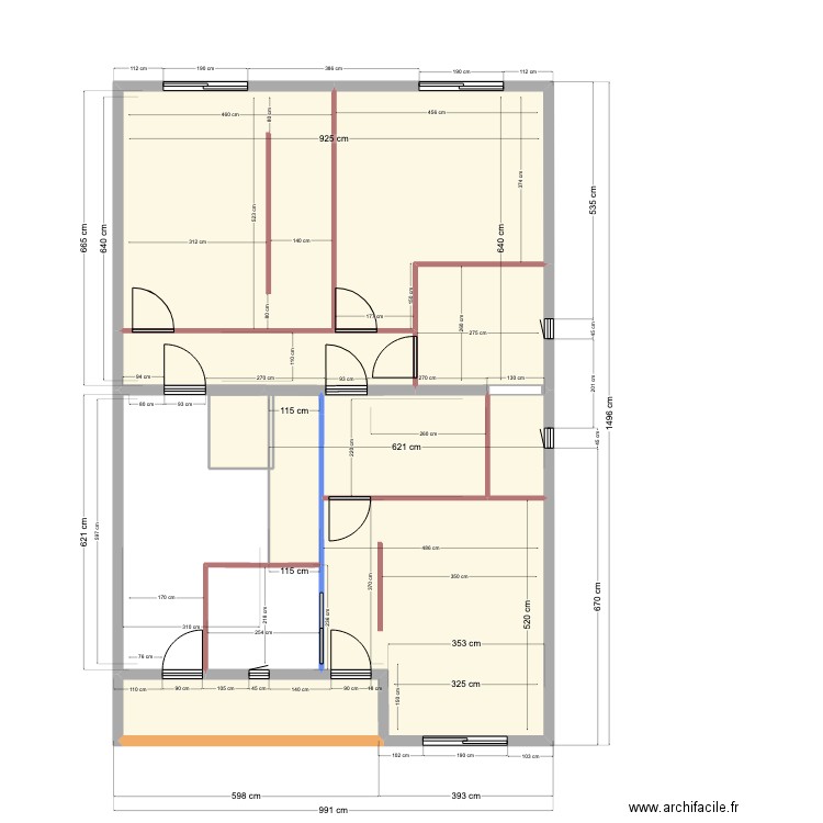 9JF RDCH 21 05 23 INTERIEUR avec iso. Plan de 19 pièces et 257 m2