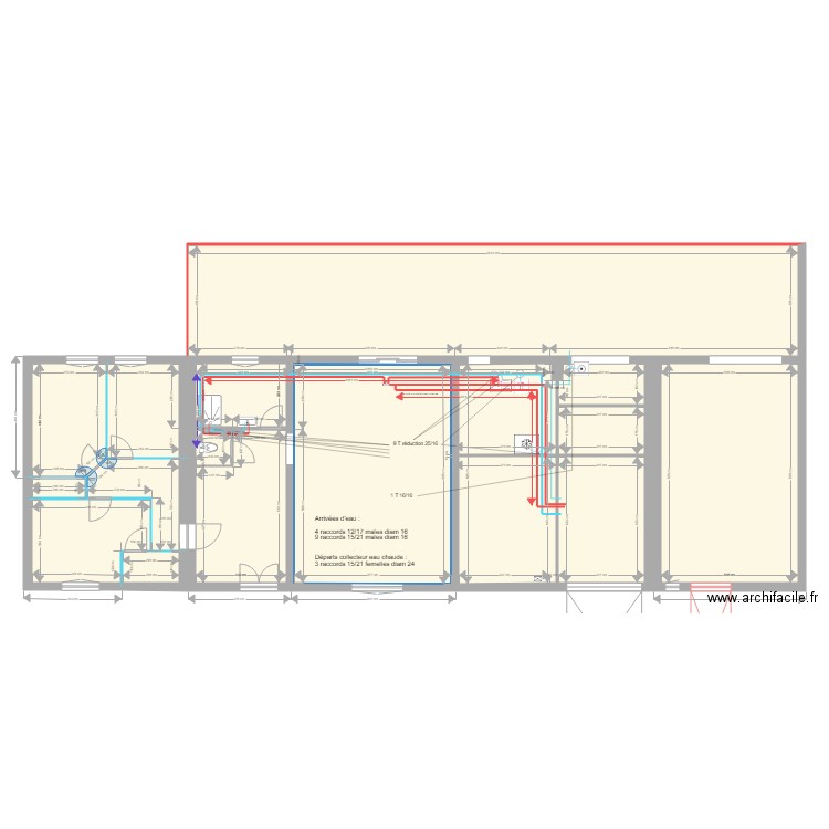 Circuits alimention eau. Plan de 0 pièce et 0 m2