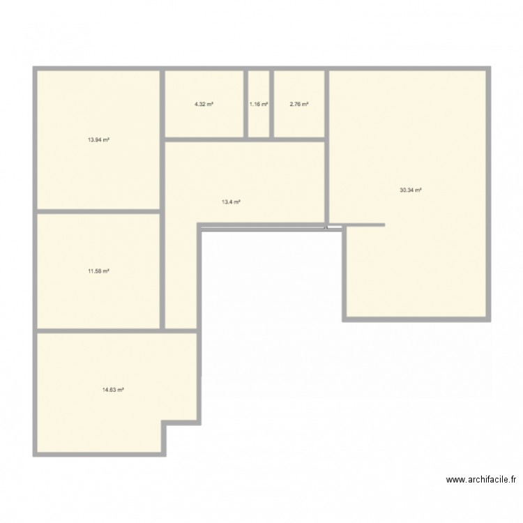 appartement 84m2. Plan de 0 pièce et 0 m2