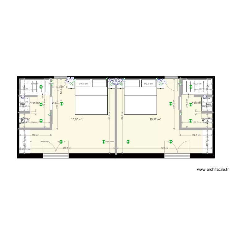 H&ocirc;tel Antibes - Points lumineux v2. Plan de 