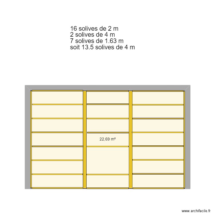 mezzanine garage. Plan de 1 pièce et 23 m2
