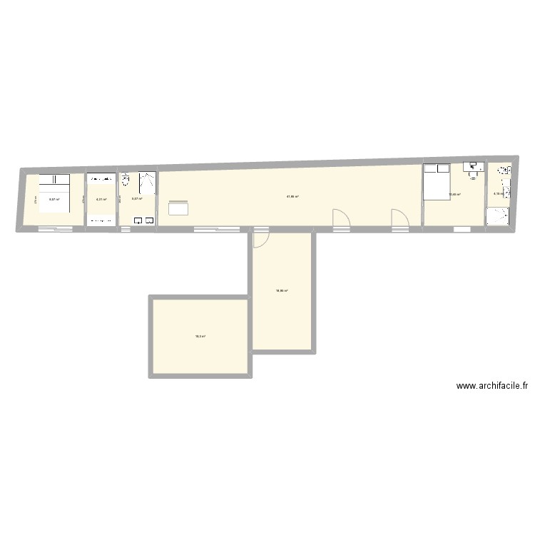 Jardin definitif. Plan de 8 pièces et 113 m2