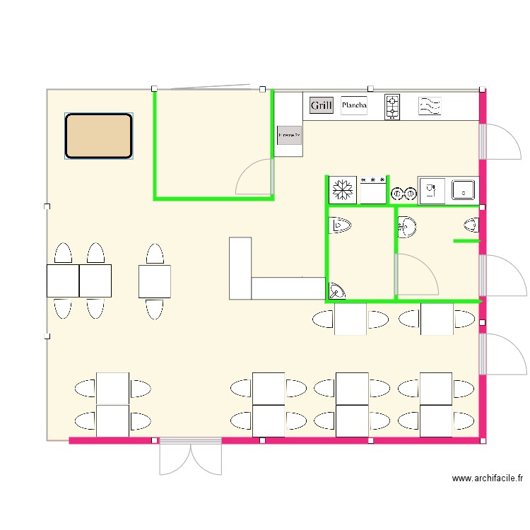 Préau 80m2 aménagé. Plan de 0 pièce et 0 m2