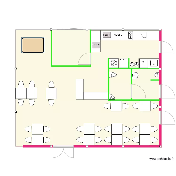 Pr&eacute;au 80m2 am&eacute;nag&eacute;. Plan de 