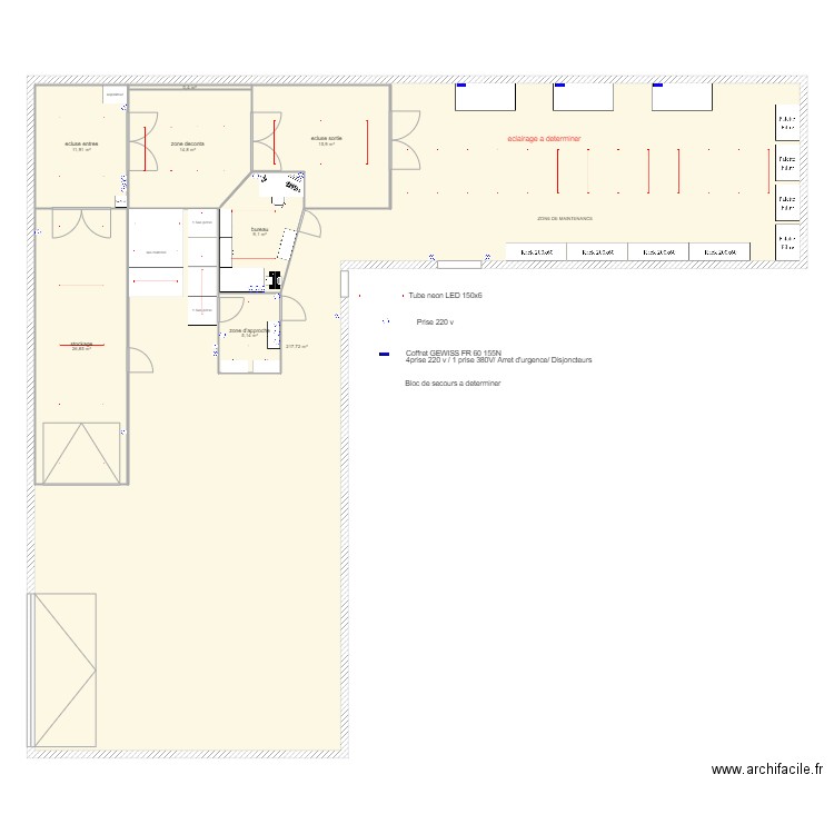 batiment LYON V1 elec. Plan de 8 pièces et 389 m2