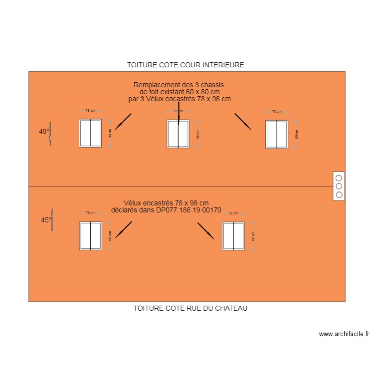 toiture . Plan de 0 pièce et 0 m2