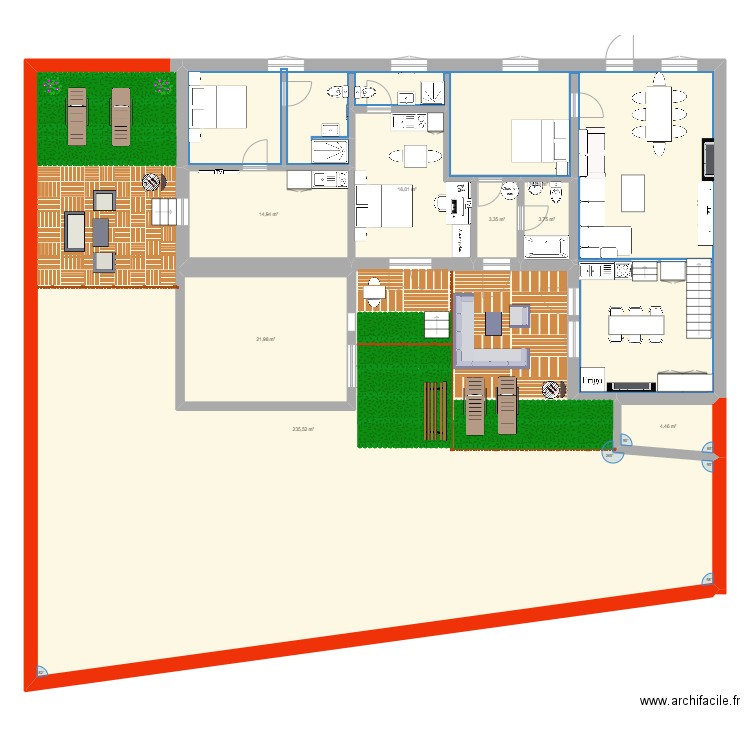 projet. Plan de 12 pièces et 545 m2