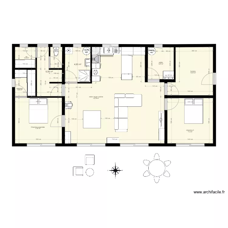 AVION plain pied St Paul m2 3 ch. Plan de AVION plain pied St Paul m2 3 ch. Plan de