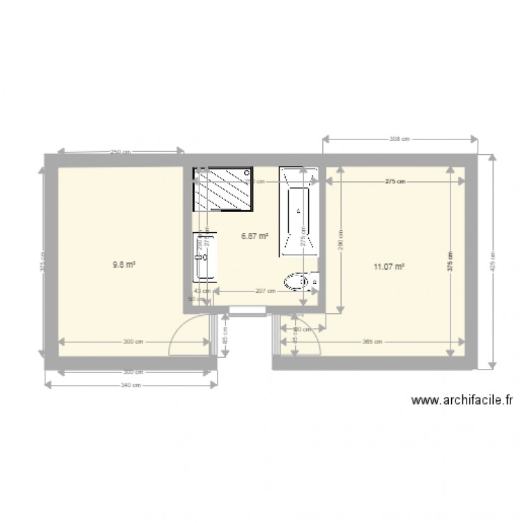 SDB HAUT. Plan de 0 pièce et 0 m2