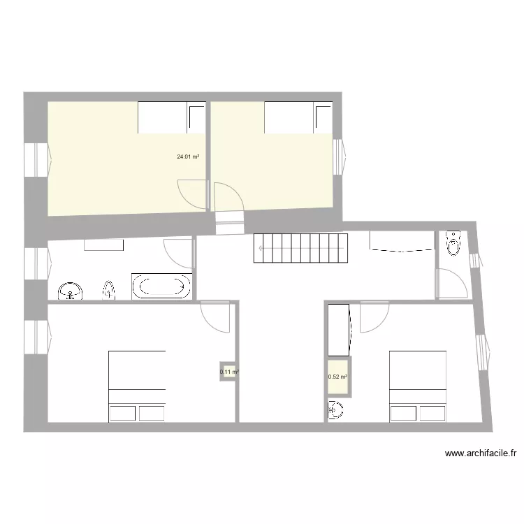 GRUI Etage 1 version origine. Plan de 