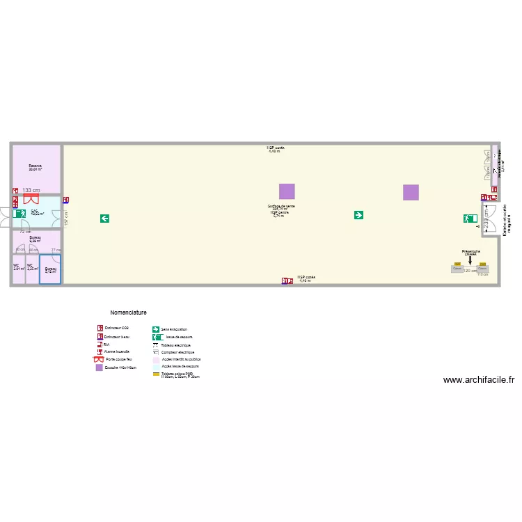 Stock Priv&eacute; avant projet. Plan de 