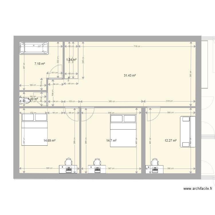 Plan RDC garage à droite version 2. Plan de 0 pièce et 0 m2