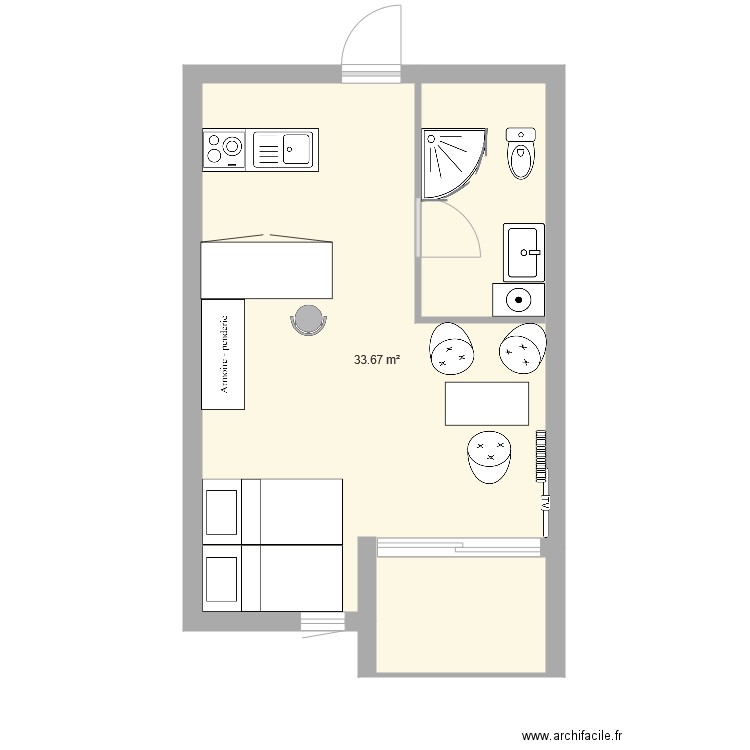 studio1. Plan de 0 pièce et 0 m2